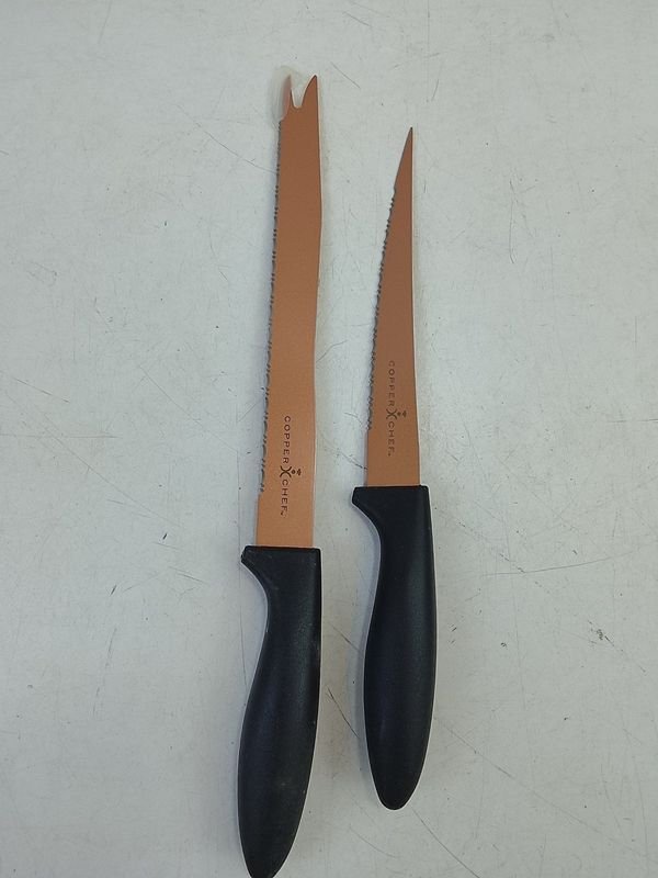 Set 2 Cuchillos Copper Chef Hoja Dentada Revestimiento Cobrizo - imagen 1