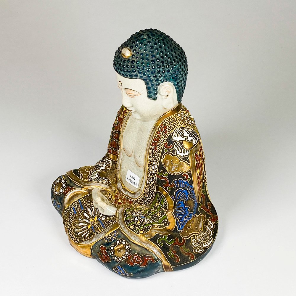 Figura buda de loza satsuma, altura 28 cm - imagen 4
