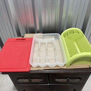Tabla de Cocina Roja, Escurridor y Organizador de Cubiertos - imagen 3