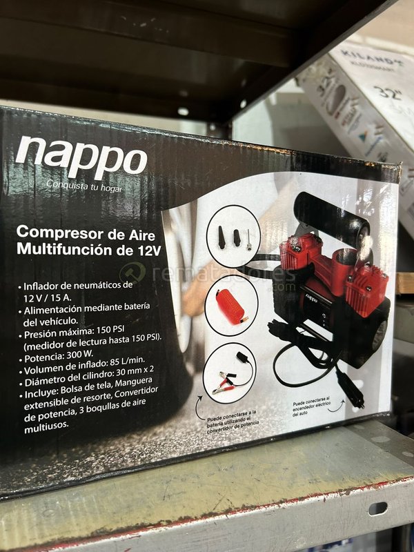 Compresor de Aire Portátil Nappo 12V con Manómetro