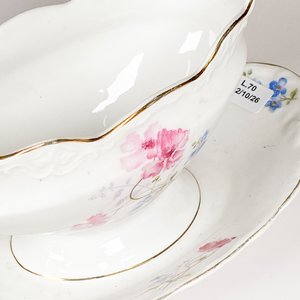 Salsera de Porcelana Alemana KPM con Plato Decorado - imagen 3