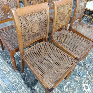 Seis Sillas de Roble con Asiento y Respaldo Esterillado Estilo Clásico - imagen 6
