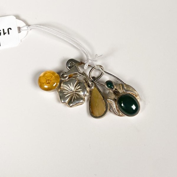 Cuatro Dijes de Plata 925 con Piedras Semipreciosas - imagen 1