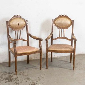 Par de Sillones Luis XVI de Roble para Restaurar - imagen 1