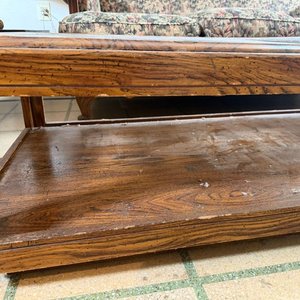 Mesa Ratona Moderna de Madera con Tapa de Vidrio - imagen 7
