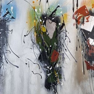Cuadro Abstracto Moderno Firmado 100x100cm - imagen 4
