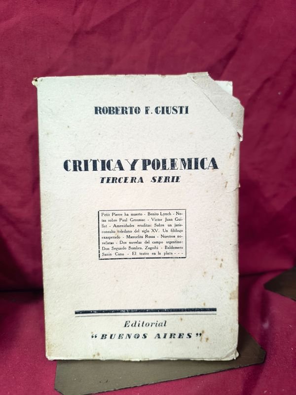 Libro Crítica y Polémica de Roberto F. Giusti (1927)