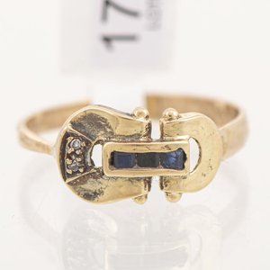 Anillo de Oro 18k con Zafiros y Diamantes - imagen 1