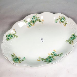 Fuente de Porcelana Inglesa J&G Meakin con Flores Verdes - imagen 2