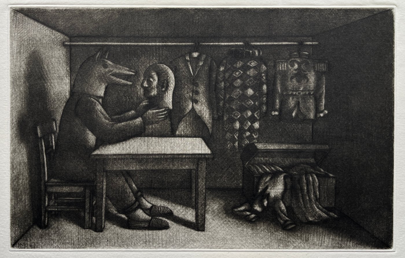 Grabado "La zorra y la careta" de Luis Alberto Solari - Edición 155/200