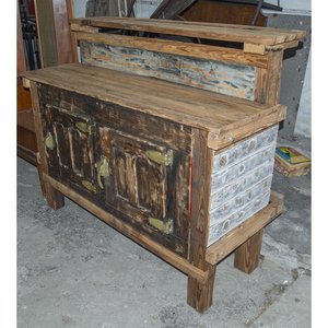 Barra Rústica Antigua de Madera Pinotea - Heladera Convertida - imagen 3