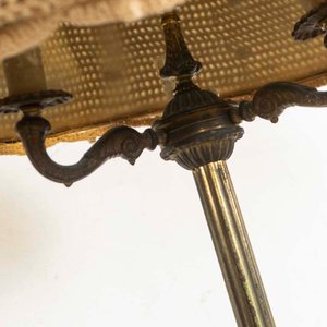Lámpara de Pie de Bronce con Pantalla de Crochet y Tres Luces - imagen 3