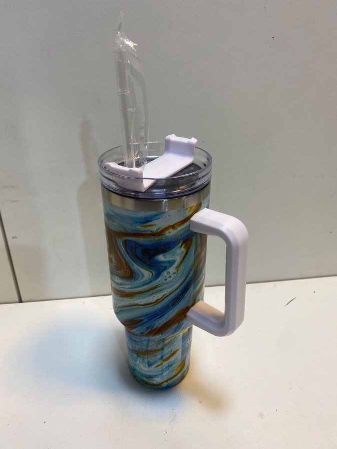 Vaso Térmico Marmolado 1.2L con Manija y Sorbete