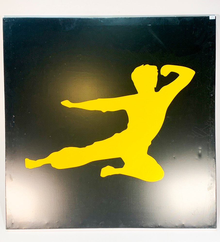 Cuadro Estampado Personajes Artes Marciales Amarillo y Negro 100x100 cm