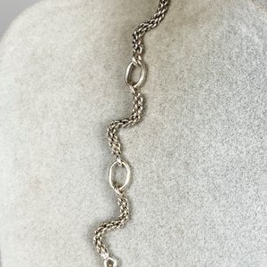 Pulsera de Plata 925 con Eslabones Ondulados y Cadena Trenzada - imagen 3