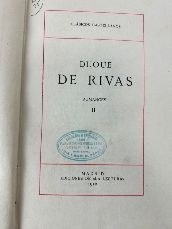 Libros de poesía de Duque de Rivas, Madrid, 1912 - imagen 4
