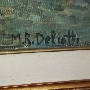 Óleo sobre Tela "Paisaje Serrano" Firmado M.R. Deliotti - imagen 3
