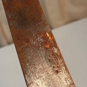 Cuchilla Antigua con Vaina de Cuero y Marca "La Uruguaya" - imagen 3