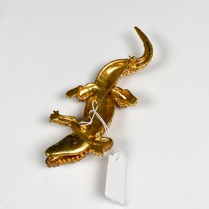 Prendedor Fantasía Grande Diseño Lagarto con Brillantes Dorados - imagen 5