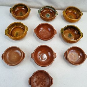 Set de 10 Cazuelas de Barro Rústicas con Esmalte Interior - imagen 3
