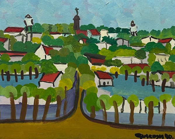 Mario Giacoya "Paisaje" Óleo sobre Fibra, 17 x 20 cm - imagen 1