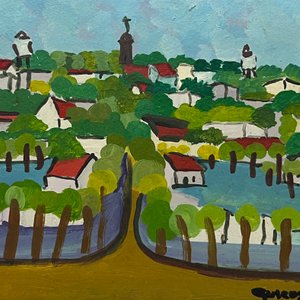 Lote siguiente: Mario Giacoya "Paisaje" Óleo sobre Fibra, 17 x 20 cm