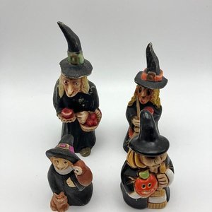 Lote de 4 figuras de brujas decorativas de Halloween - imagen 2