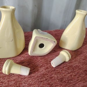 Juego de Aceitera, Vinagrera y Salero de Cerámica Vintage - imagen 6