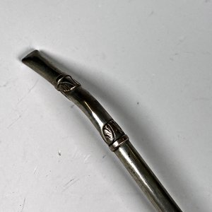 Bombilla Criolla Curva de Plata con Grabados - imagen 8