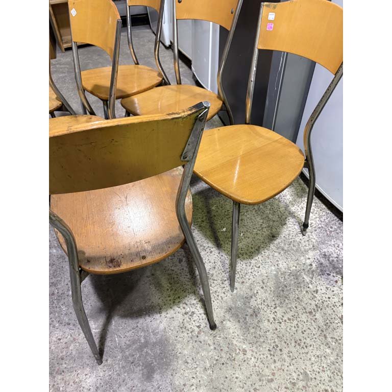 Sillas de madera con patas de metal para oficina o sala de reuniones - imagen 2