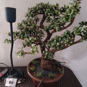 Bonsai Artificial con Lámpara Veladora y Base de Iluminación - imagen 2