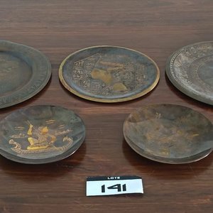 Conjunto de 5 Platos de Cobre Egipcios: Guerrero, Faraón, Nefertiti - imagen 7