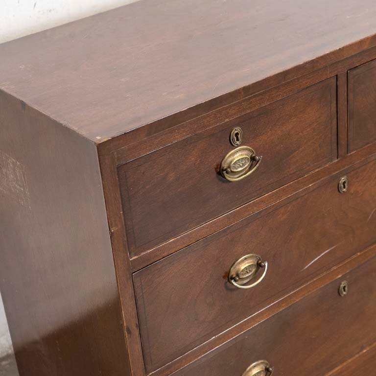 Cómoda de cuatro cajones con detalles de bronce y madera - imagen 2