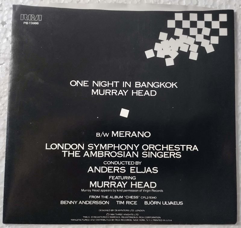 Vinilo de Murray Head: 'One Night in Bangkok' del álbum 'Chess' - imagen 2