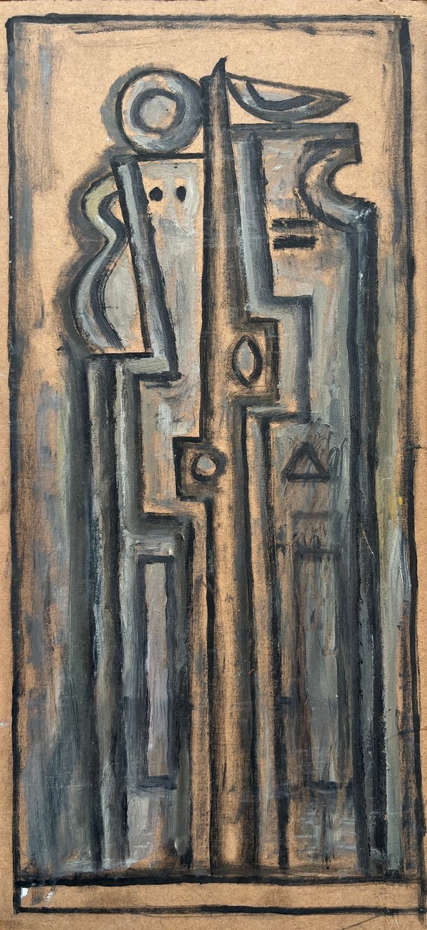 Oleo sobre Cartón "Sin Título" de Walter Deliotti - 38 x 18 cm - imagen 1