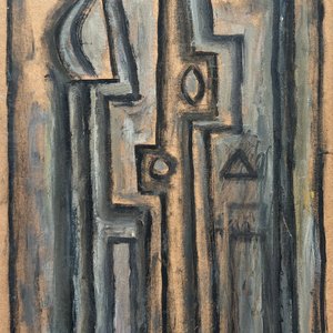 Lote siguiente: Oleo sobre Cartón "Sin Título" de Walter Deliotti - 38 x 18 cm