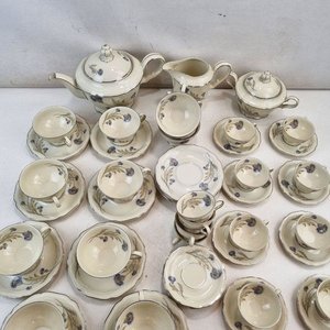Juego de Té y Café Hutschenreuther LHS Bavaria Weimar Porcelana Alemana Flores Azules - imagen 3