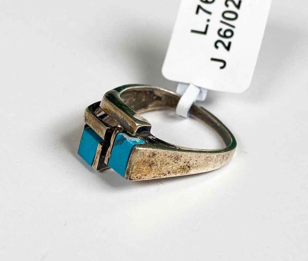 Anillo de plata con piedra turquesa - imagen 2