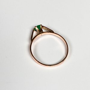 Anillo de Oro Rosa con Piedra Verde Talla 19 mm - imagen 4