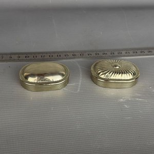Par de Pastilleros Ovalados de Metal Plateado - imagen 2