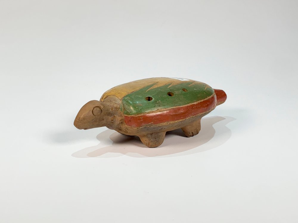 Ocarina Azteca de Cerámica en Forma de Tortuga