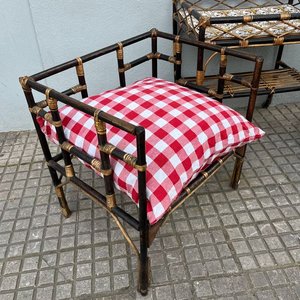 Juego de Patio Ratan: Mesa con Azulejos y 2 Sillones con Almohadones - imagen 2