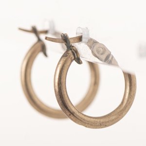 Par de Aros Argolla de Oro 18k - 1.3 cm - imagen 2