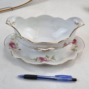 Conjunto Vajilla Porcelana M+Z Austria Floral Bordes Dorados - 3 Piezas - imagen 5