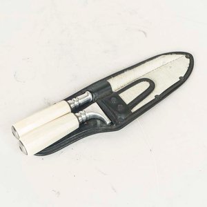 Cuchillo "Ginete" y Chaira con Mangos de Hueso y Funda de Cuero - imagen 1