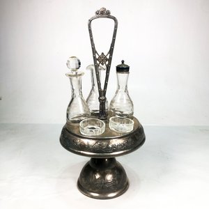 Aceitera y Vinagrera Metálica con Depósitos de Vidrio - imagen 4