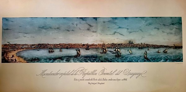 Litografía histórica de Montevideo por L. Wiegeland (1866) - imagen 1