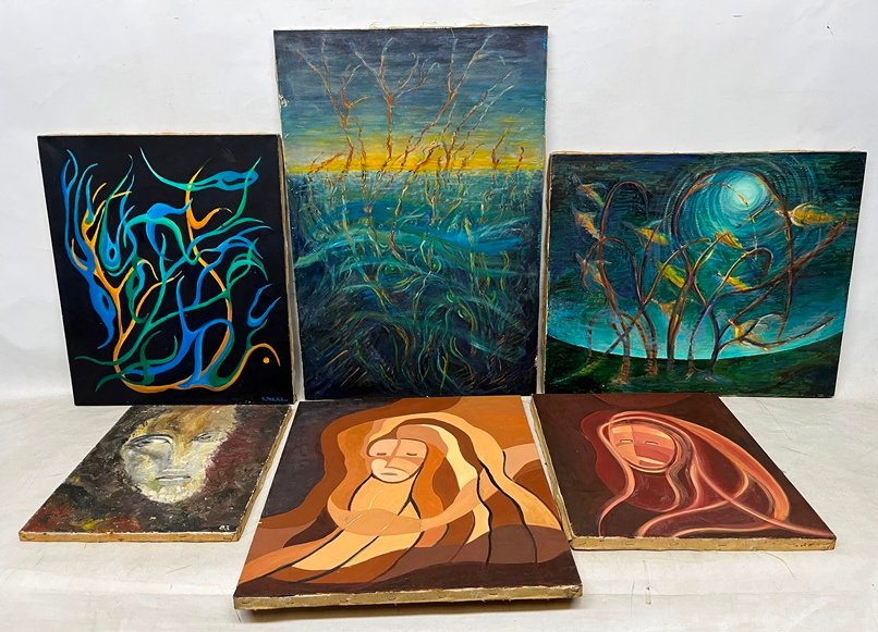 Lote siguiente: Colección de seis pinturas de S. Palas