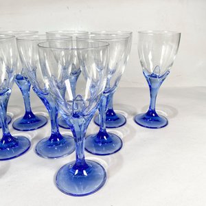 Doce Copas de Cristal con Vástago Azul - imagen 3