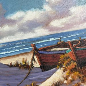 Pintura "Playas de Uruguay" de Eduardo Díaz, óleo sobre cartón - imagen 4